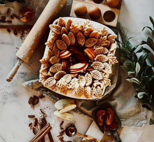 Winter Spiced Bourbon Honey Apple Plum Slab Pie