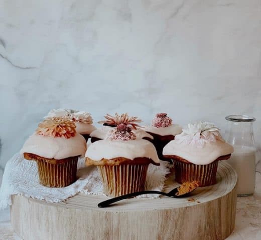 Golden Milk Latte Cupcakes with Clover Honey Buttercream